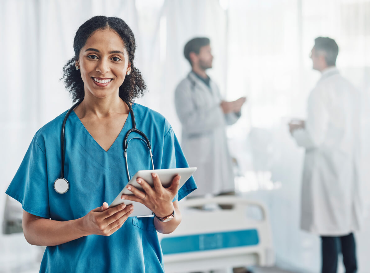 Primary care provider with tablet ready to see a new patient in Henderson NV
